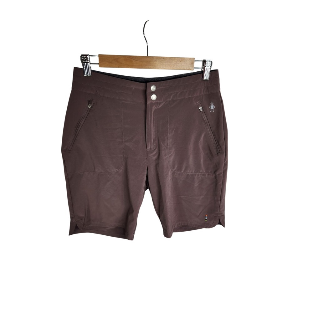 Smartwool Sport Shorts 8" Womens Small Brown Merino Hiking Athletic Lightweight